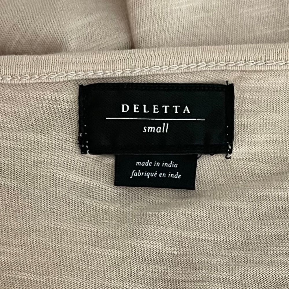 Deletta Anthropologie | Corinthian Beaded Sequin Top Pleated Neck 3/4 Sleeve - Picture 8 of 9